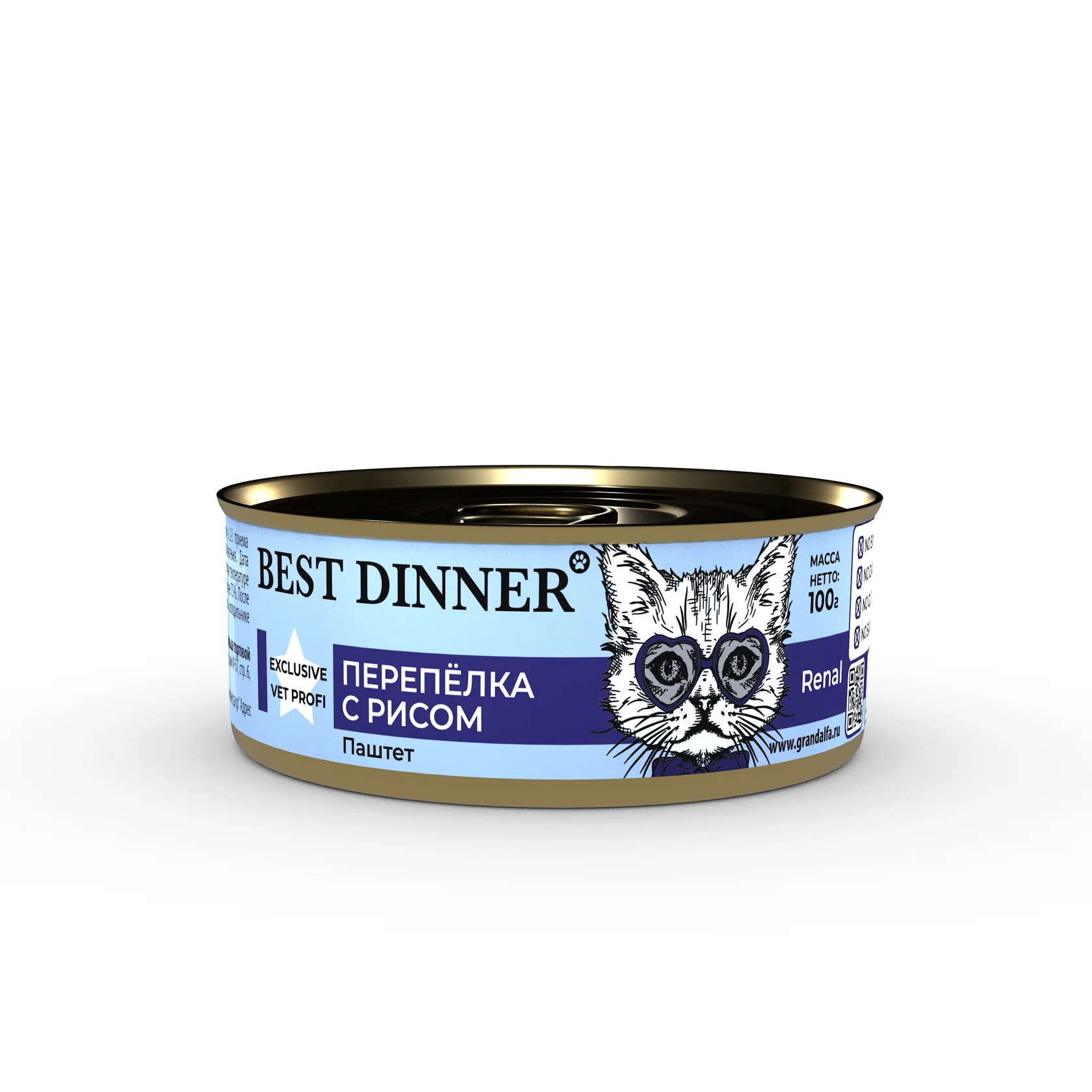 Best Dinner Бест Диннер д/кошек Ренал паштет перепёлка с рисом 100г